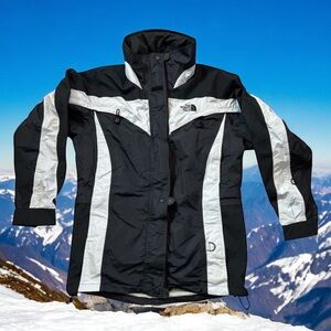The North Face‎ Black White Full Zip Hooded Parka Jacket Women’s Size 8
